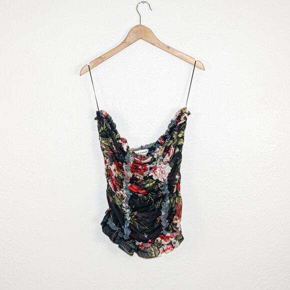 Molly Goddard $350 Printed Mesh Elasticated Tube Top size 10US 14UK - Picture 2 of 9